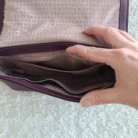 Kate Spade Deep Plum Saffiano Leather Crossbody Bag - Picture 5 of 7